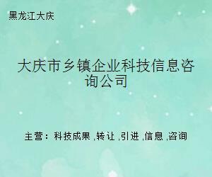 大庆市乡镇企业科技信息咨询公司